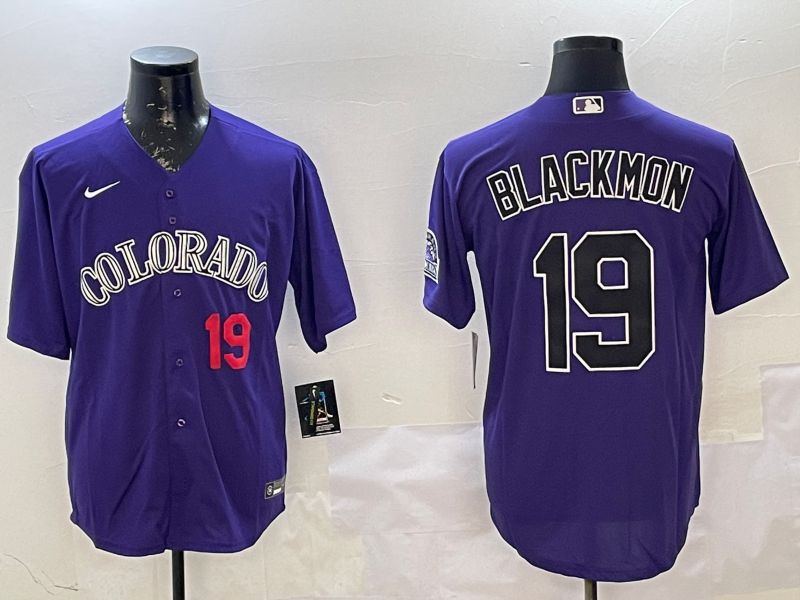Men Colorado Rockies #19 Blackmon Purple Game 2025 Nike MLB Jersey style 3->colorado rockies->MLB Jersey